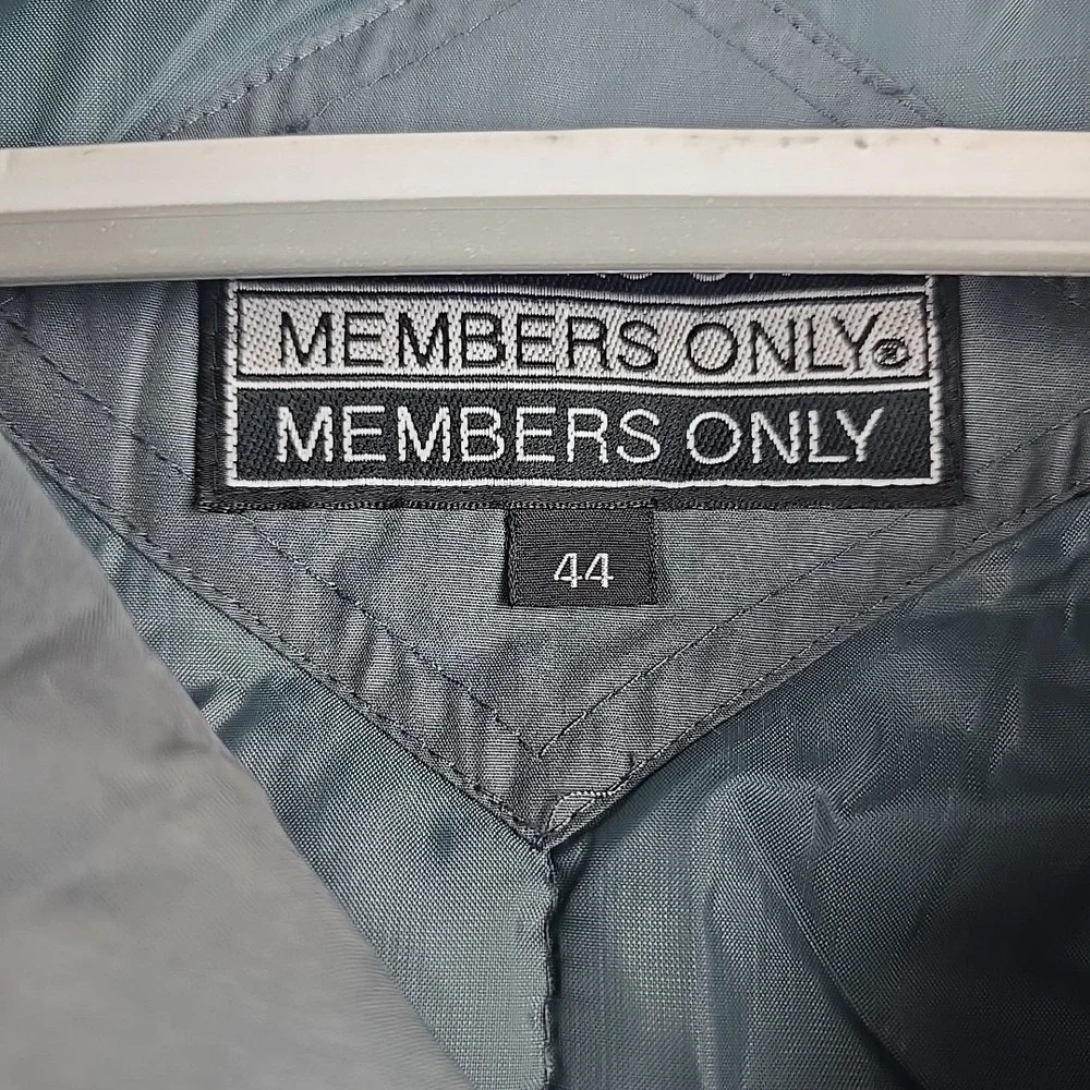 Vintage Members Only Jacket‎ Mens 44 XL Gray Bomber Lined Pockets